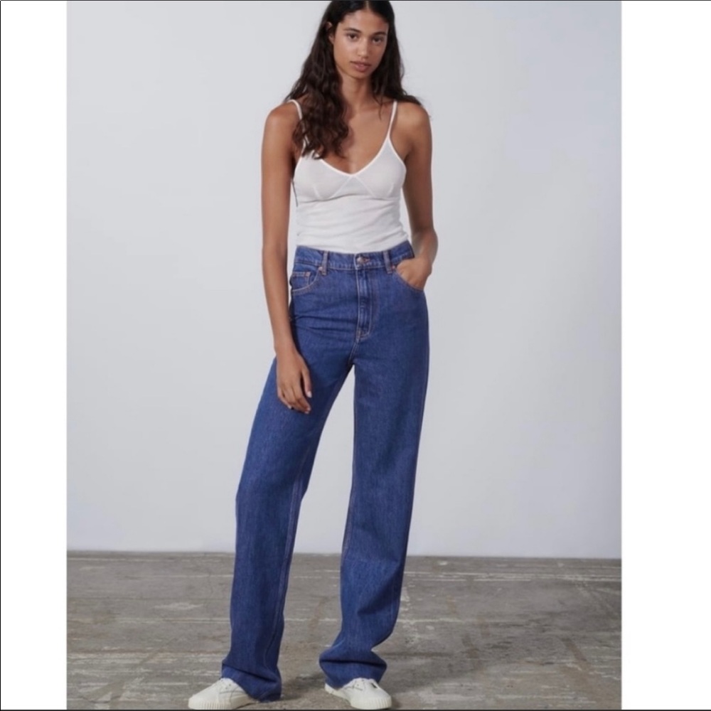 NWT Zara The 90s Full Length Austin Blue